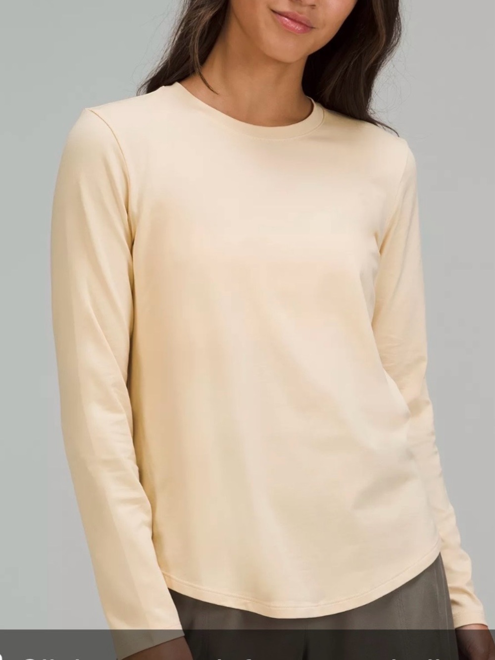 lululemon athletica Love Lightweight Long-Sleeve Crewneck pastel yellow. Size 10